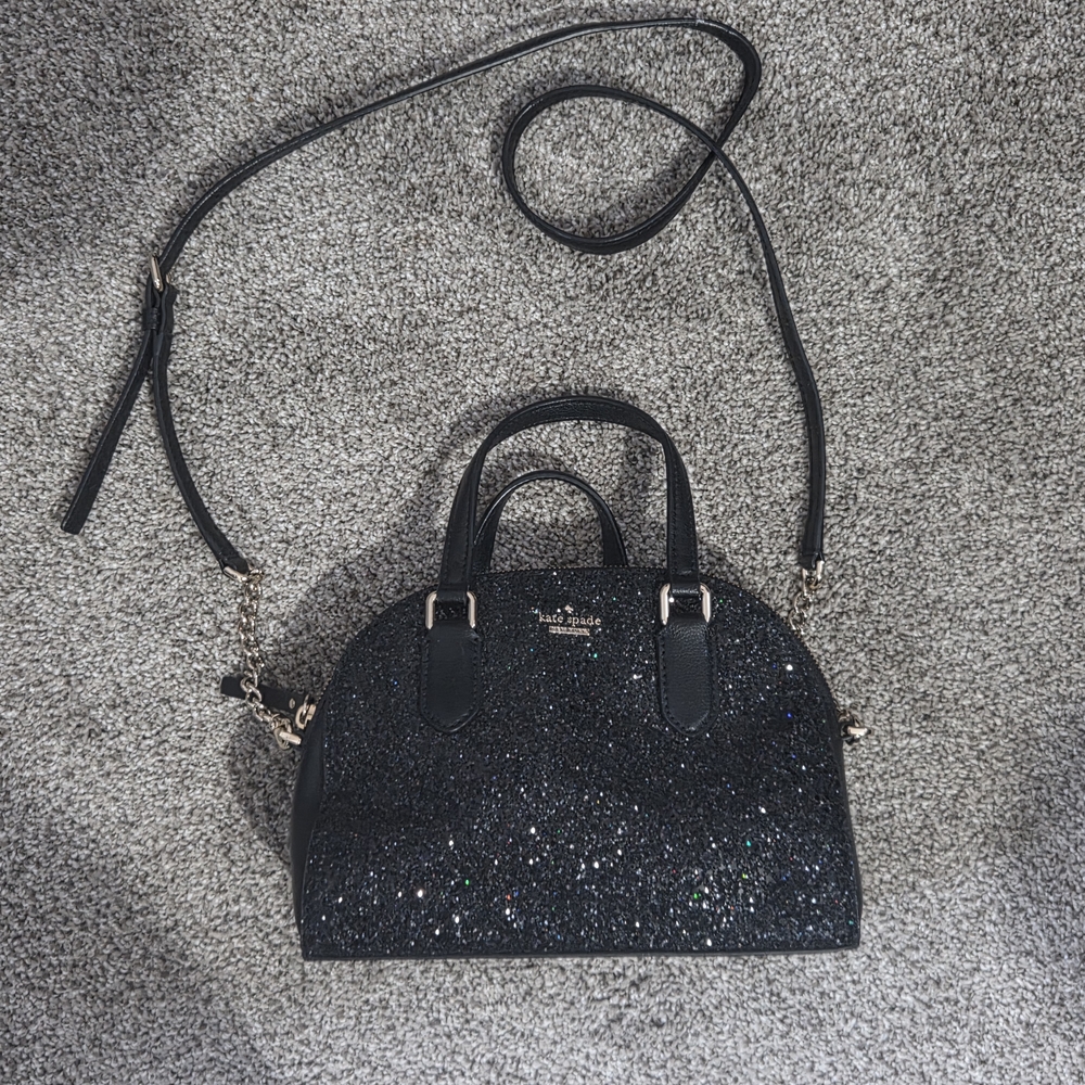 Kate Spade Black Crossbody Bag with Glossy Finish